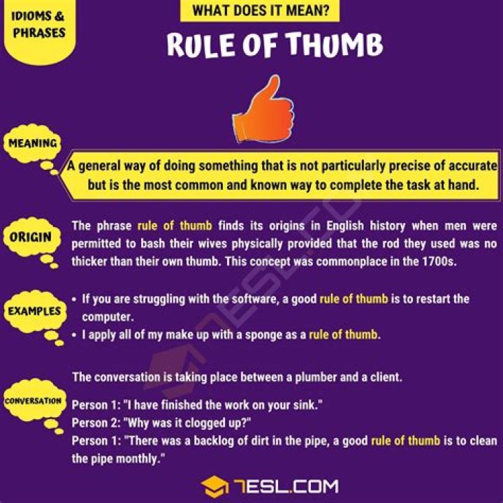 What is the general rule of the thumb?
