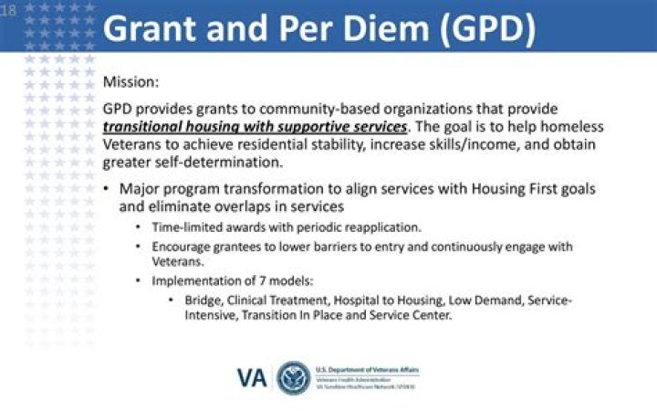 What is VA grant per diem?