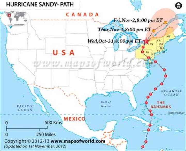 What places did Hurricane Sandy hit?