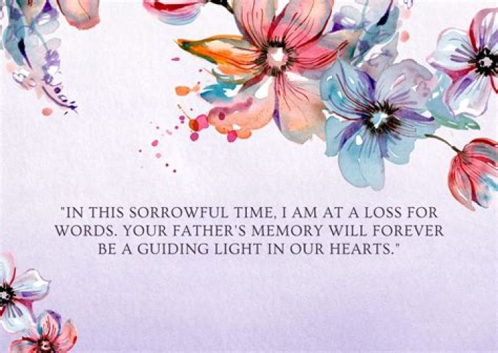 What to say to a brother who lost his dad?