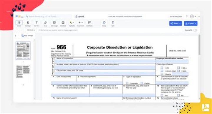 When to file Form 966 to dissolve a corporation?