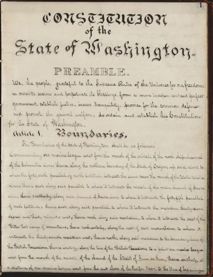 When was the Washington State Constitution created and why?