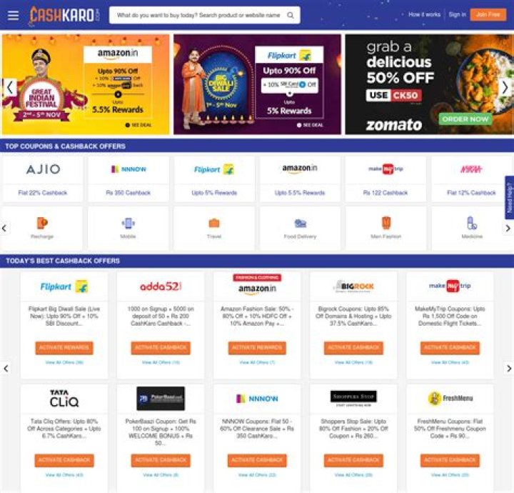 Which cashback site is best in India?