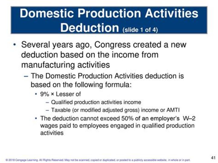 Who qualifies for domestic production activities deduction?